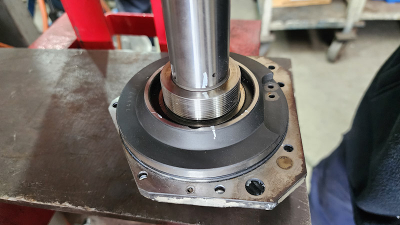HSD ES369L spindle after double nut removal